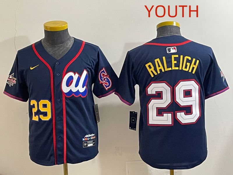 Youth 2025 Seattle Mariners #29 Raleigh Drak Blue All star Nike MLB Jersey style 16->youth mlb jersey->Youth Jersey